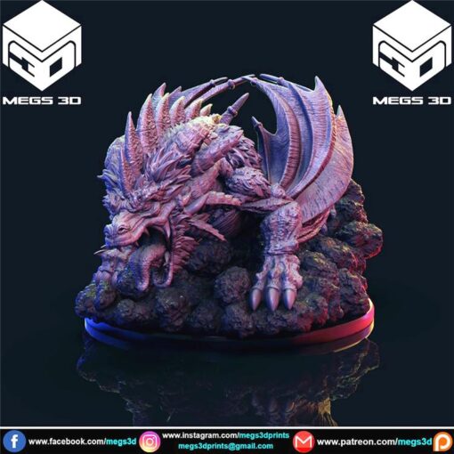 winged dragon 3D print model - Mito3D