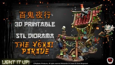yokai parade ensemble 3d print model - Mito3D