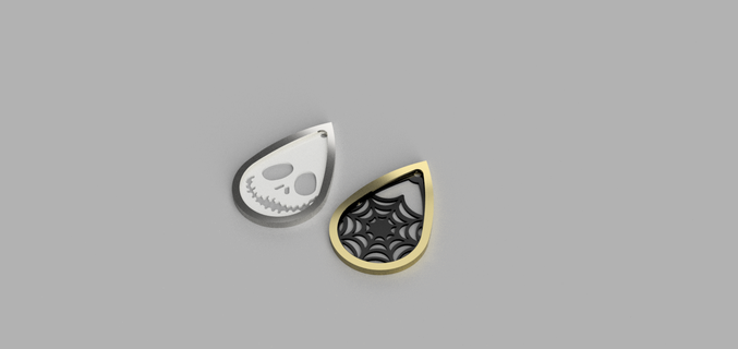 11 halloween teardrop earring designs 1 set 3d models download creality cloud Jewellery 3d print model - Mito3D