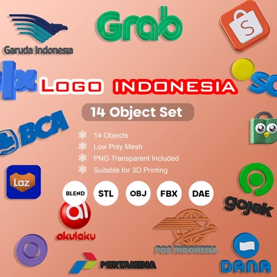 14 logo indonesien 3d modelle download realität wolke 3d print model - Mito3D