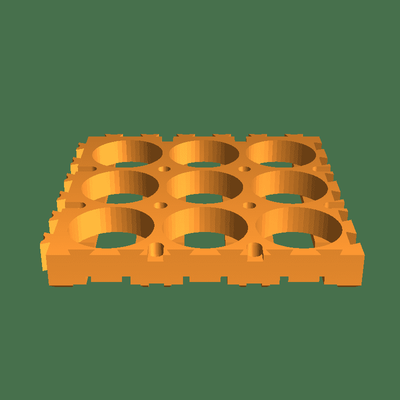 18650 3x3 holder modular 3d models download creality cloud cups & mugs 3d print model - Mito3D