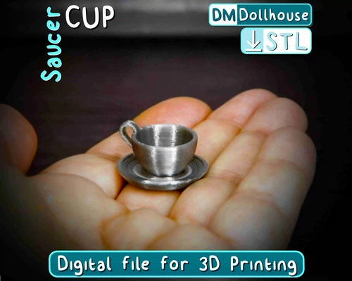 1 12 scale modern miniature dollhouse - cup saucer 3d models download creality cloud dolls & accessories 3d print model - Mito3D