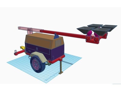 1 14 scale light trailer Industrial Equipment 3d print model - Mito3D