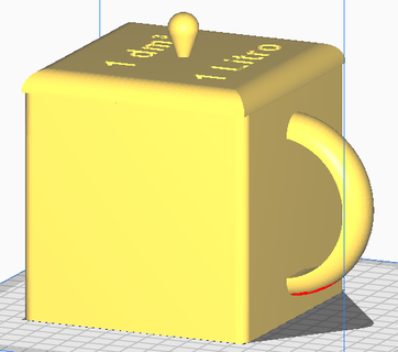 1 decimetro becco littro cubo decimetri litro 3d print model - Mito3D