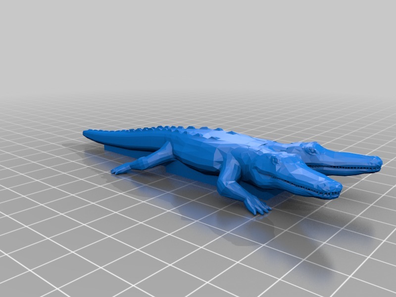 2 headed jacaré animais 3D print model - Mito3D