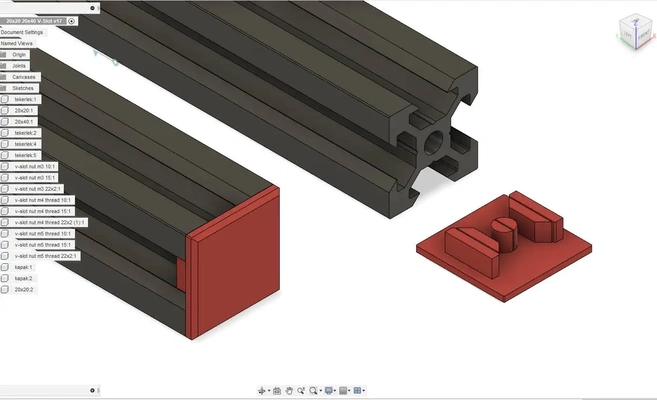 2020 v-slot aluminium profile cover 3d models download creality cloud printer parts & accessories 3d print model - Mito3D