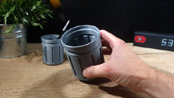 2023-2 trash 'metal' Pen Holder Maker 3d print model - Mito3D