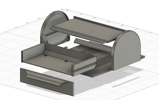 210mm caja Opcional sheif dividido mueble 3d print model - Mito3D