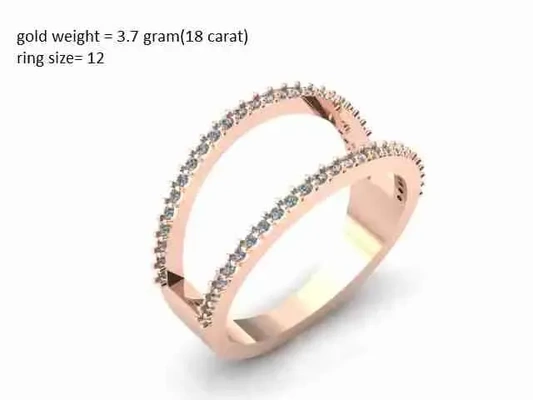 2 schicht diamant ring 3d modelle download realität wolke 3d print model - Mito3D