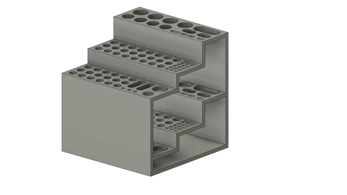 3 tier boya fırçası kulp destek 3d modeller indir creality bulut 3d print model - Mito3D