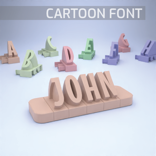 3d lettere cartone animato font casa arredamento 3d print model - Mito3D