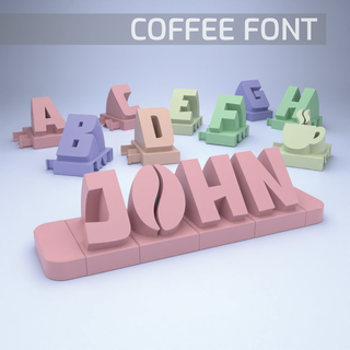 3d letters - coffee font Home Decor 3d print model - Mito3D