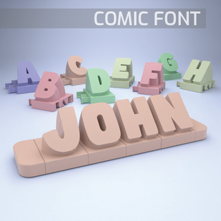3d letters - comic font Characters 3d print model - Mito3D