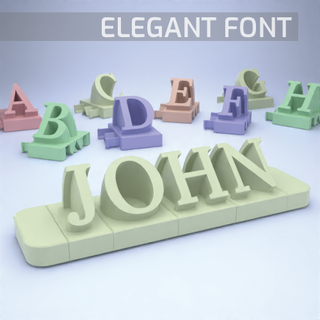 3d lettere elegante font casa arredamento 3d print model - Mito3D