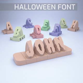3d letters - halloween font Monsters 3d print model - Mito3D