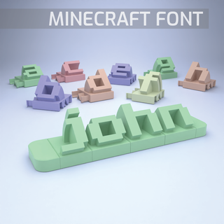 3d letras Minecraft fuente 3d print model - Mito3D