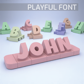 3d letters - playful font Education 3d print model - Mito3D
