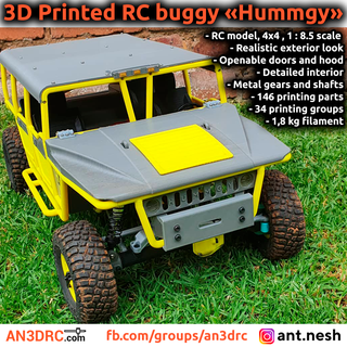 3d gedruckt rc Wagen Buggy Humm an3drc suv 3d print model - Mito3D