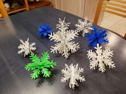 3d flocon neige ornement pièces jouets Jeux 3d print model - Mito3D