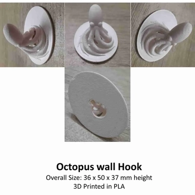 3dp octopus wall hook 3d models download creality cloud 3d print model - Mito3D