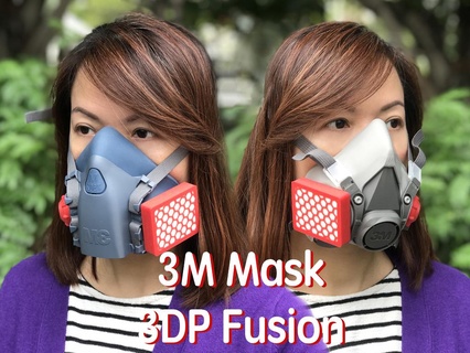 3m mascarilla máscara cartucho gorra covid 19 3d print model - Mito3D