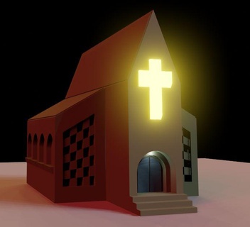 3p church Household 3d print model - Mito3D