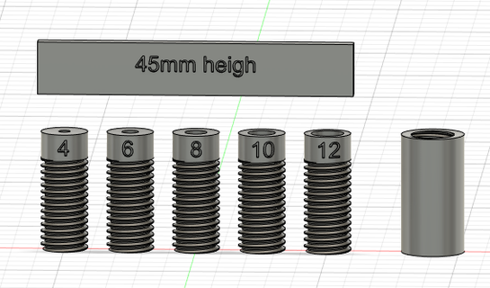 45mm tope perforación maquinaria equipo 3d print model - Mito3D