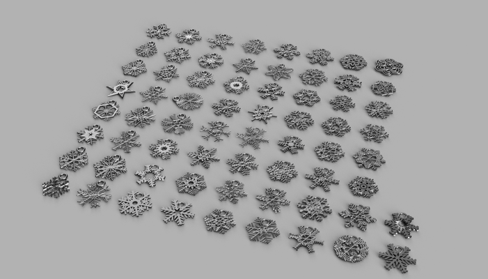66 unique snowflake ornaments 3d models download creality cloud home decor 3d print model - Mito3D