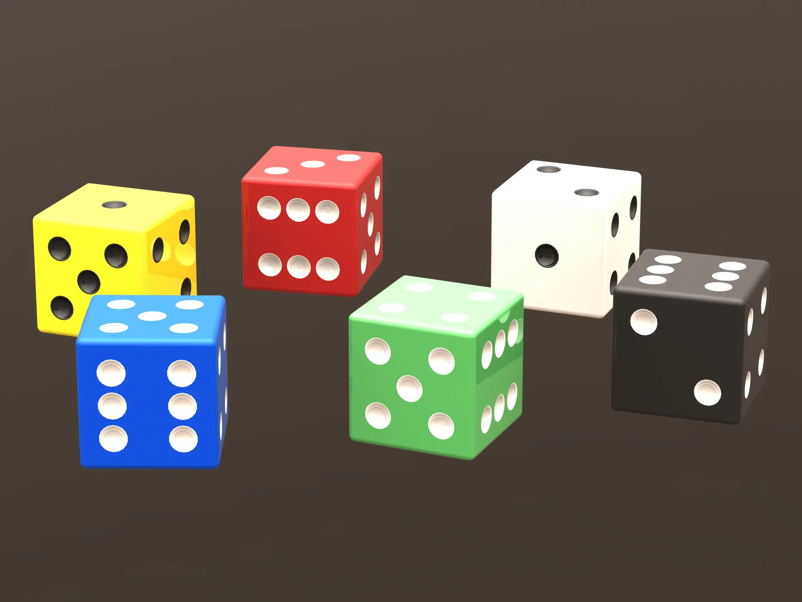 6 sided plastic dice set 3d models download creality cloud 3D print model - Mito3D