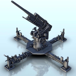 76mm m1931 aa cañón ww2 terreno diorama 3d print model - Mito3D