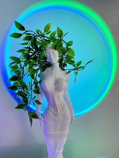 a tall female planter 3d models download creality cloud home decor 3d print model - Mito3D