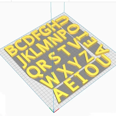 abecedario mayúsculas vocales 3d modelos descargar crealidad nube 3d print model - Mito3D