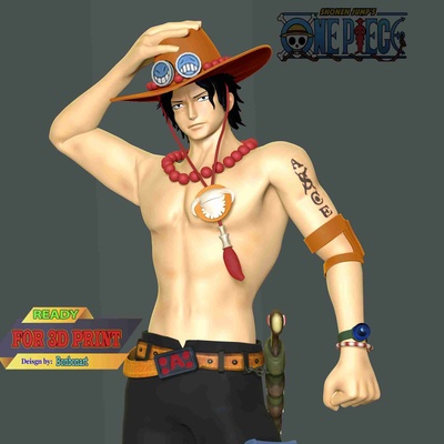 ace - one piece 3d models download creality cloud characters 3d print model - Mito3D