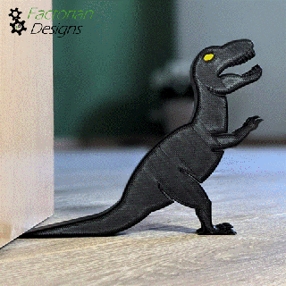 adorable dinosaure butée porte garder sécurise style Accueil maison décor 3d print model - Mito3D
