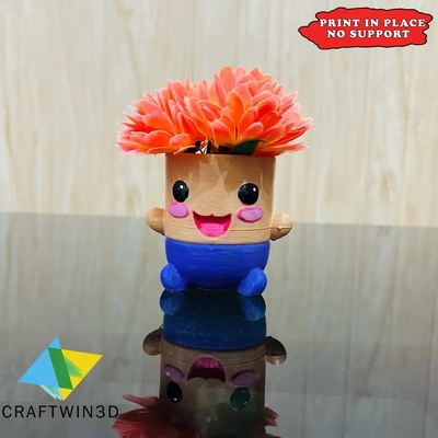 adorable contento maceta 3d modelos descargar crealidad nube 3d print model - Mito3D