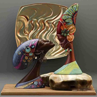 africano mulher decorativo estátua mulheres 3d print model - Mito3D