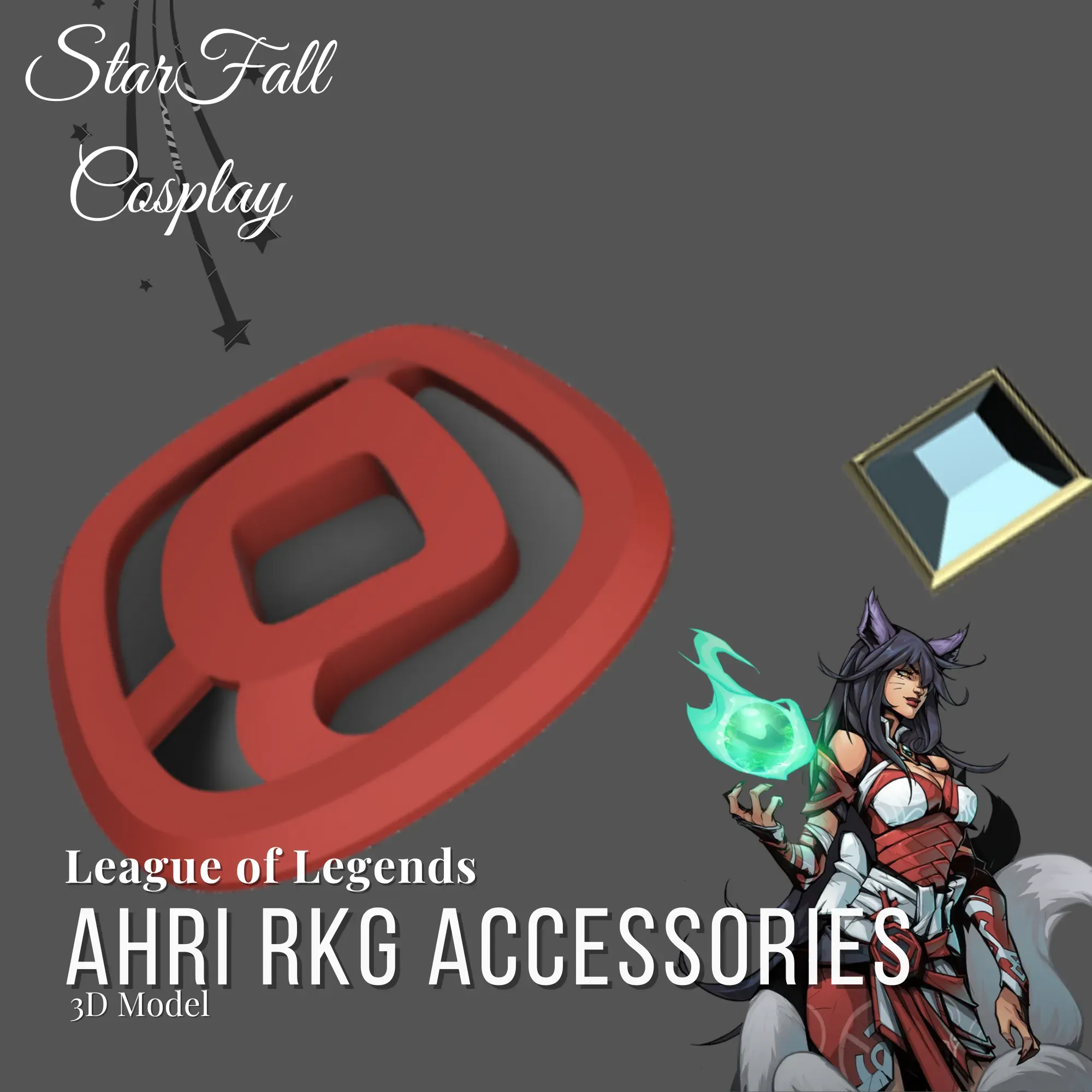 ahri rkg zubehör liga of legenden 3d modelle download realität wolke 3D print model - Mito3D