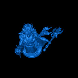 Wassergott Stamm Magier Monster 3d print model - Mito3D