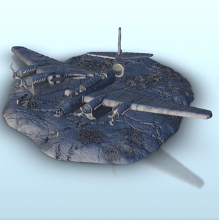 avión cuerpo estrellado Petlyakov pe 8 ww2 terreno aviones guerra 3d print model - Mito3D