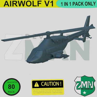 airwolf helikopter v2 3d modeller indir creality bulut helikopterler 3d print model - Mito3D