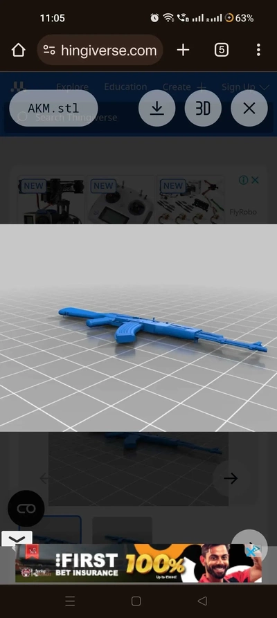 ak 47 akm gun model 3d models download creality cloud 3d print model - Mito3D