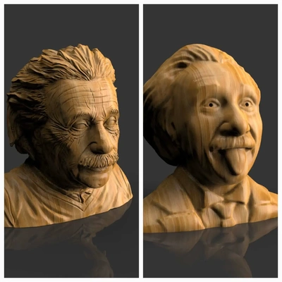 albert einstein büst 3d modeller indir creality bulut 3d print model - Mito3D