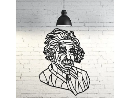 Albert Einstein pared escultura 2d caracteres 3d print model - Mito3D