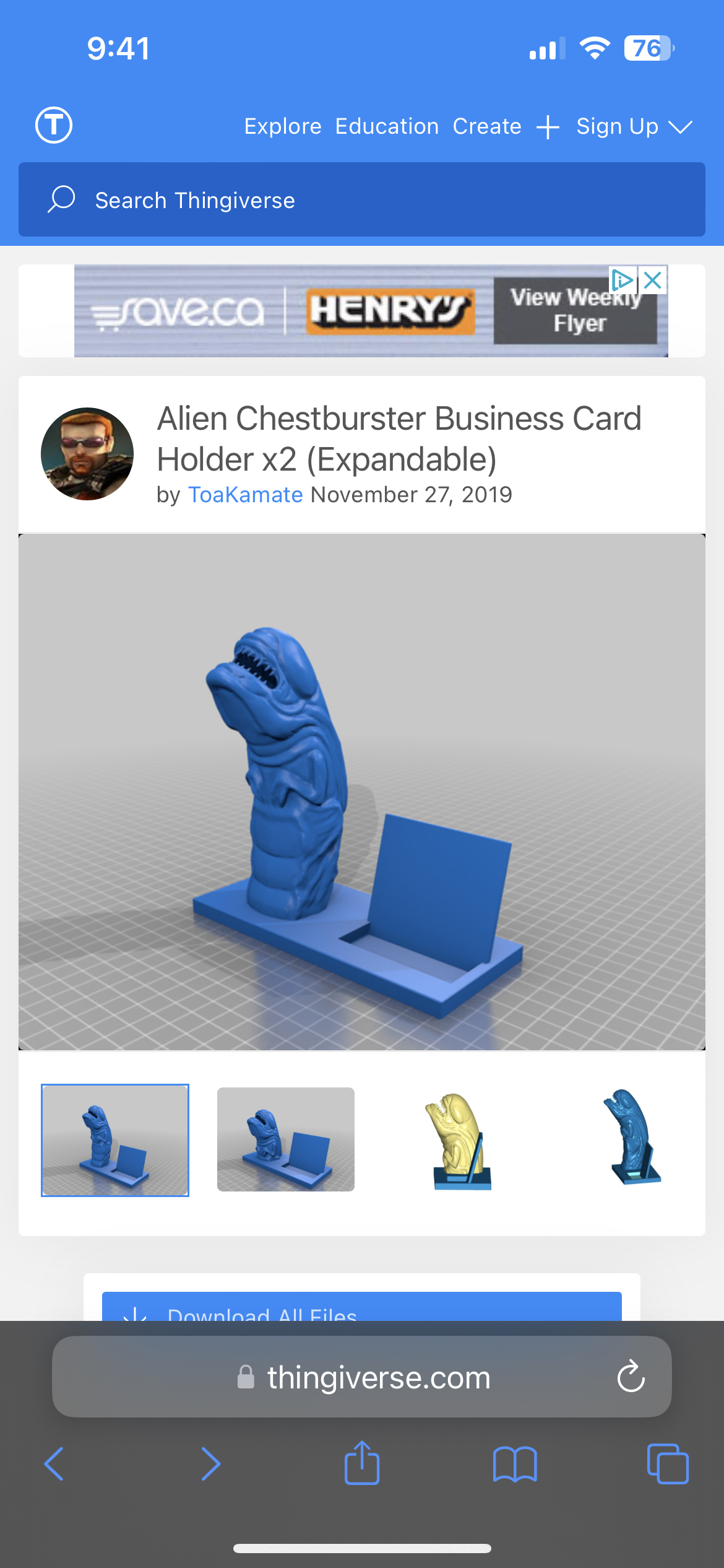 alieno pettoburter attività commerciale carta titolare supporto 3d Modelli Scarica creality nube personaggi 3D print model - Mito3D