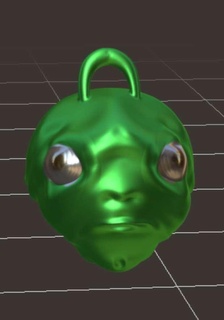 extraterrestre cabeza llavero 2 caracteres 3d print model - Mito3D