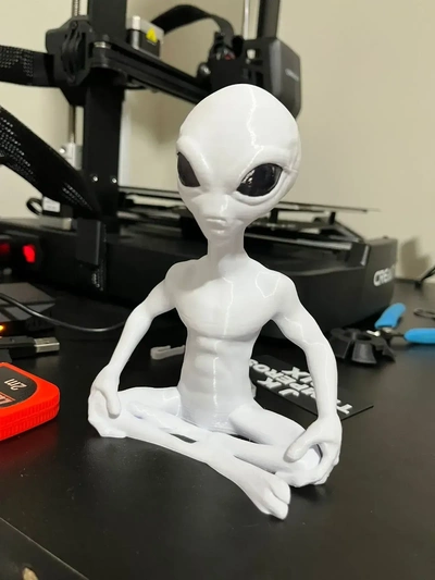 extraterrestre sentado 3d modelos descargar crealidad nube 3d print model - Mito3D