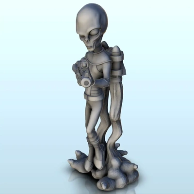 extraterrestre soldat agression fusil jet pack 13 + pre su 3d modèles télécharger créalité nuage 3d print model - Mito3D