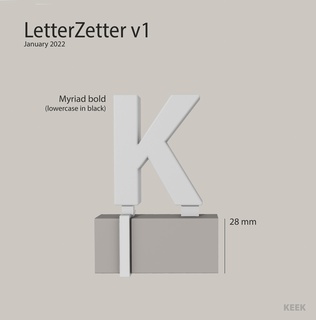 alfabeto clamp on despensa organizador letterzetter v1 3d print model - Mito3D