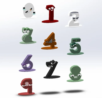 alphabet lore numbers base 3d models download creality cloud 3d print model - Mito3D