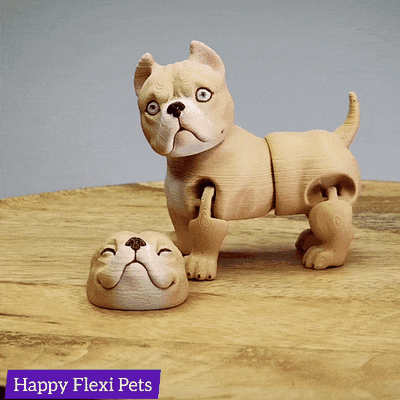 american bully dog articulated toy by happy flexi pets 3d models download creality cloud mammal 3d print model - Mito3D
